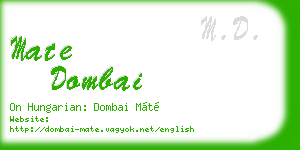 mate dombai business card